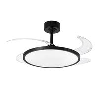 BEL AIR HOME Ventilateur de plafond SLIM Noir | Moteur CC, Pales dépliables, Lumière LED 36W réglable 3000K-6500K, Télécommande incluse