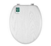 Beldray Abattant WC Chêne 37 x 43 cm, finition effet chêne blanc