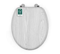 Beldray Abattant WC effet chêne gris, standard 37 x 43 cm | Charnières en zinc, finition lisse facile à nettoyer, pose et retrait rapides, couvercle 34 x 41,5 cm
