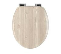 Beldray abattant WC en bois, descente progressive, montage facile, charnières en alliage de zinc, 340 x 415 mm couvercle, 370 x 430 mm siège, effet chêne blanc, bois certifié FSC