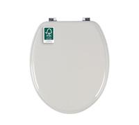 Beldray Abattant WC en bois, pose standard, gris chaud, 36,5 x 42,5 cm
