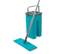 Beldray Balai Serpillère avec Seau Essoreur Antibactérien, Serpillière Style Vileda pour Sol, Système Complet avec Grattoir & Tête Plate, Parfait pour Carrelage/Stratifié, Blue
