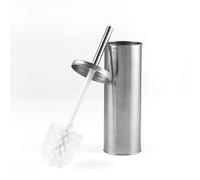 Beldray Brosse WC avec Support Inox, Brosse Toilettes WC Style Silicone avec Couvercle Hygiénique, Brosse Toilette Design Premium pour Nettoyage en Profondeur, Rangement Compact