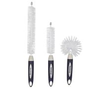 Beldray Deep Clean Lot de 3 brosses pour Bouteilles | Poils anti-rayures, 50 % plastique recyclé, têtes flexibles, brosses large, longue et courte, verres, bouteilles