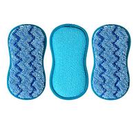 Beldray LA081339UFEU7 Lot de 3 AntiBac Zig Zag Tampons de Nettoyage en Microfibre, Traité avec Protection Antibactérienne, Double Face, Éponges Salle de Bain Réutilisable, Super Absorbants