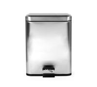 Beldray Poubelle à double compartiment - Poubelle de séparation rectangulaire, 5 l, seau intérieur amovible, pédale, poubelle pour bureau, salle de bain, chambre à coucher, en acier inoxydable,