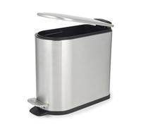 Beldray Poubelle à pédale en D, 5 L, acier inoxydable