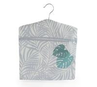 Beldray Sac à Pinces à Linge, Blanc, Motif Feuille de Palmier, Crochet de Suspension Facile, Se Fixe aux Cordes à Linge et Étendoirs, Peut Contenir Jusqu'à 100 Épingles, Léger et Résistant 33 x 30 cm