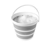 Beldray Seau Pliable 10L, Petite Bassine Bucket pour Le Nettoyage Maison, Voiture & Camping, Utilisation à l'Intérieur et l'Extérieur, Design Compact et Peu Encombrant, Seau Ménager Retactable, Gris