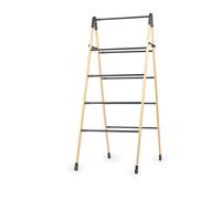 Beldray Séchoir échelle 4 Niveaux, Extensible 3,4-6,1 m | Cadre en bambou, tubes en acier, charge max. 10 kg, design échelle pliable, séchage intérieur