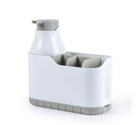 Beldray Set Distributeur et Caddy Antibac - Distributeur de Savon avec Pompe Mousse, Caddy Réglable, Protection Antibactérienne pour Nettoyage Hygiénique Cuisine et Salle de Bain