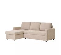 BELFAST - Canapé d'angle gauche convertible beige L218 Beige