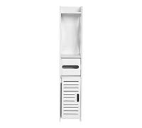 Belfoyer Armoire Toilette Colonne Salle de Bain Meuble de Rangement Toilette pour Bain Salon Cuisine L20xP20xH80cm - Blanc