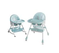 Belfoyer Chaise Haute Bebe Evolutive 6 en 1 Chaise Repas Vert Pliable avec Roulettes Silencieuses et Coussin Confort PU Reglable en Hauteur pour Bebe et Enfant