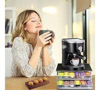 Belfoyer Porte Capsule Métal 72 Dosettes capacité Tiroir Coulissant Rangement pour Dolce Gusto Support Anti Dérapant pour Machine à Café de Stockage Cuisine Bureau