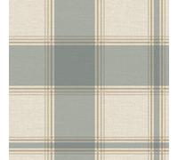 Belgravia Carmella Check Wallpaper - Papier peint rustique à carreaux - Papier peint moderne pour salon, chambre à coucher, couloir - Bleu