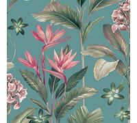Belgravia Oliana Papier Peint Floral Doux Sarcelle 8486