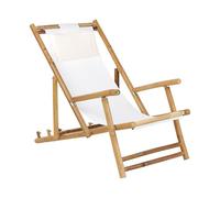 BELIANI Lot de 2 chaises longues en bambou beige naturel chaise pliante pour balcon