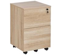 Beliani Armoire de Rangement à 2 Tiroirs Caisson de Bureau Bois d'Ingénierie Marron Clair Johnson