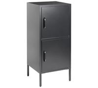 Beliani Armoire de Rangement avec 2 Portes et 4 Étagères en Acier Noir pour Rangement Pratique Dossiers pour Bureau ou Chambre