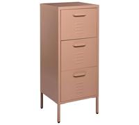 Beliani Armoire et Commode de Bureau en Acier Rose Pêche composé de Trois Tiroirs pour Ranger Les Dossiers