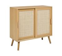 Beliani Armoire Marron Panneau de Particules de Bois 2 Portes Buffet