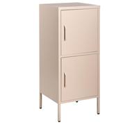 Beliani Armoire Moderne en Métal à 2 Portes 4 Étagères Meuble de Rangement Beige Huron