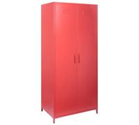 Beliani Armoire Moderne Industrielle en Acier Rouge Chromé 4 Compartiments 171 cm de Hauteur