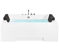 Beliani - Baignoire Balnéo 170cm, Moderne en Acrylique Blanc avec Chromothérapie