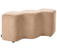 Beliani Banc Scandinave en Tissu Rembourré Repose-Pieds Tabouret 86 x 30 cm Forme Irrégulière Beige Littleton