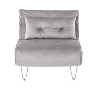 Beliani - Banquette Convertible 1 Place - Vestfold - en Velours et Métal, Gris e