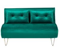 Beliani - Banquette Convertible 2 Places - Vestfold - en Velours et Métal, Vert
