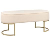 Beliani Banquette en Velours Crème Uni sur Pieds Dorés Rembourrage en Mousse Milry