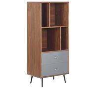 Beliani - Bibliothèque - Richmond - en MDF et Métal, Bois Foncé Noir et Gris