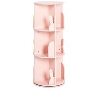 Beliani Bibliothèque Rotative à 3 Niveaux en MDF en Forme de Lapin Chambre Enfant Rose Pastel Caney