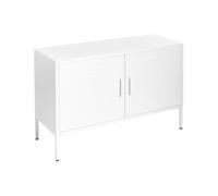 Beliani Buffet en Métal Bleu Marin à 2 Portes à Fentes 1 Etagère Mobilier de Bureau Industriel Uria
