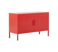 Beliani - Buffet - Uria -En Acier, Rouge, 2 portes
