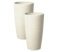 Beliani - Cache-Pot - Abdera - 42 cm, en Pierre, Beige