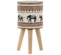 Beliani - Cache-pot - Kottes - 19 cm de Diamètre, en Magnésium et Bois de Hêtre,