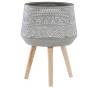 Beliani - Cache-pot - Malaki - 33 cm de Diamètre, en Magnésium et Bois de Hêtre