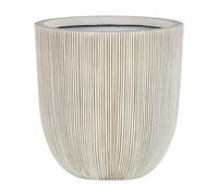 Beliani Cache-Pot Pot à Plantes Rond 31 cm Beige et Blanc Résistant aux Intempéries Parfait pour Intérieur et Extérieur au Style Moderne et Scandinave