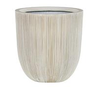 Beliani Cache-Pot Pot à Plantes Rond 44 cm Beige et Blanc Résistant aux Intempéries Parfait pour Intérieur et Extérieur au Style Moderne et Scandinave