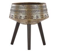 Beliani - Cache-pot - Vardiani - 36 cm, en Magnésium et Bois, Doré Effet Vieilli