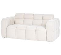 Beliani Canapé 2 Places Bouclé Style Moderne Forme Bulle Nuage Matelassé Salon Blanc Cassé Utana