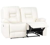 Beliani Canapé 2 Places en Cuir PU avec Dossier Réglable et Repose-Pied pour Salon au Style Moderne