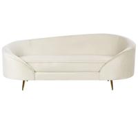 Beliani Canapé 2 Places Glamour en Velours Pieds en Métal Doré Beige Savar