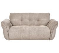 Beliani Canapé 2 Places Minimaliste en Tissu Hydrofuge Pieds en Bois Noirs avec Embouts Meuble de Salon Taupe Halba