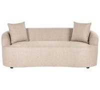 Beliani Canapé 2 Places Ovale en Tissu Forme de Haricot Naturel Rembourré Beige Amal