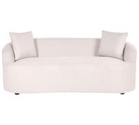 Beliani Canapé 2 Places Ovale en Tissu Forme de Haricot Naturel Rembourré Beige Clair Amal