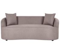 Beliani Canapé 2 Places Ovale en Tissu Forme de Haricot Naturel Rembourré Taupe Amal